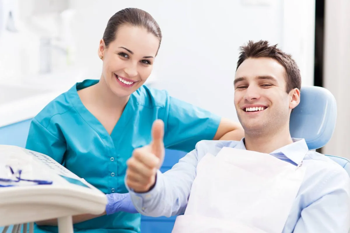 A relaxed, comfortable patient in a dental chair
